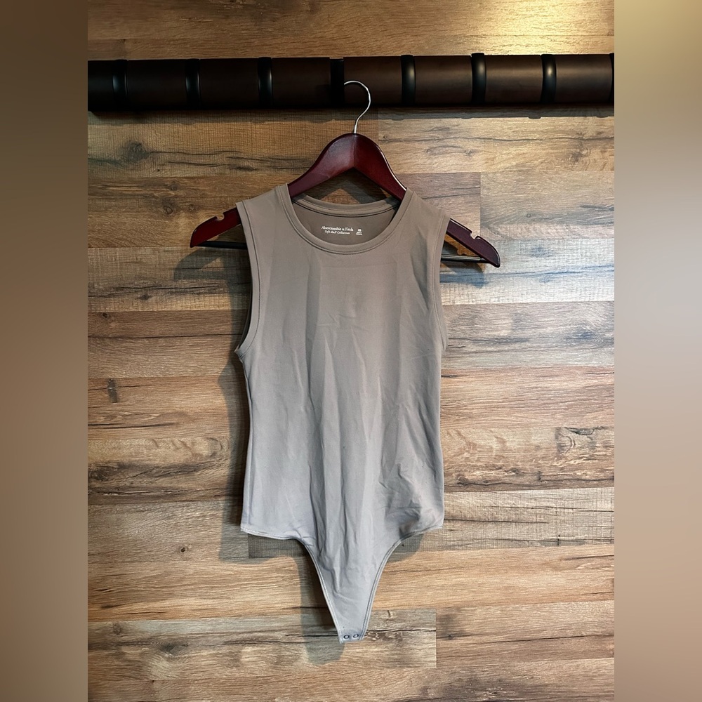 Abercrombie & Fitch Taupe Sleeveless Bodysuit